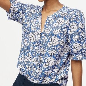 JCrew Factory - Floral Blue and White Women's Top